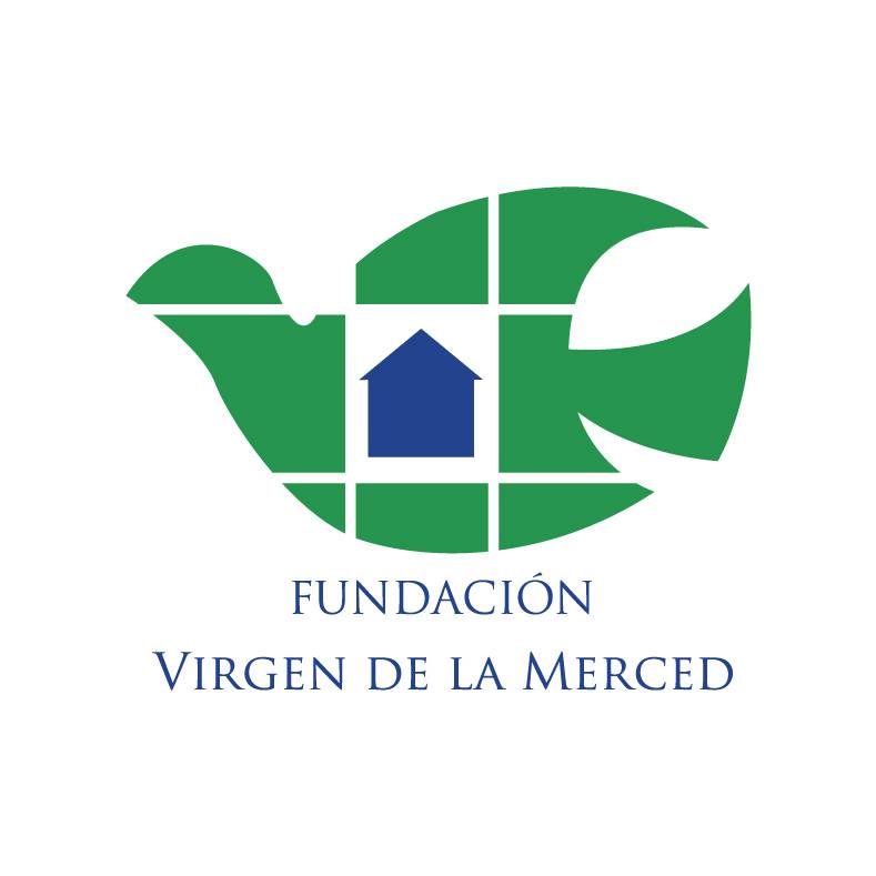 logotipo de la fundacion virgen de la merced quienes brindan ayuda a niños con discapacidad y rehabilitación a toda la comunidad